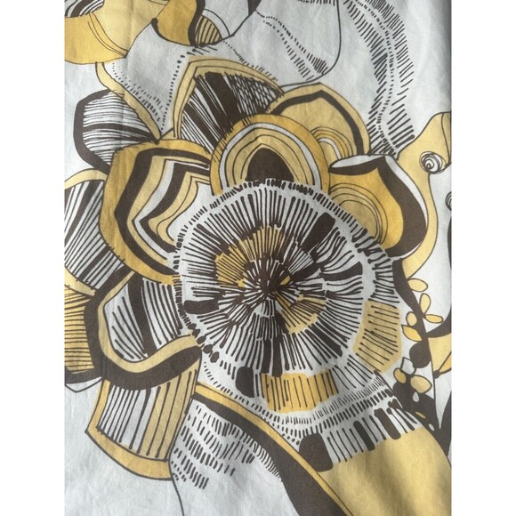 Ann Taylor LOFT A-Line Skirt Floral Yellow White Brown 100% Cotton SIZE 4 - Picture 9 of 9